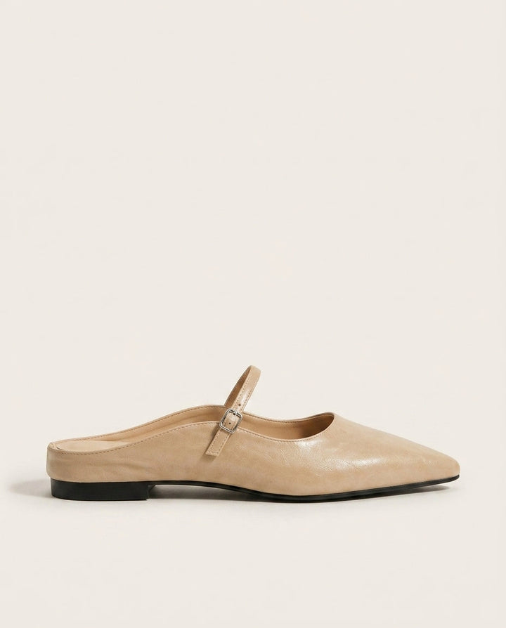 Matilda | Polished Pointed Toe Slip-On Mules