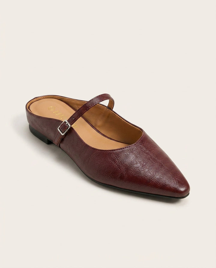Matilda | Polished Pointed Toe Slip-On Mules