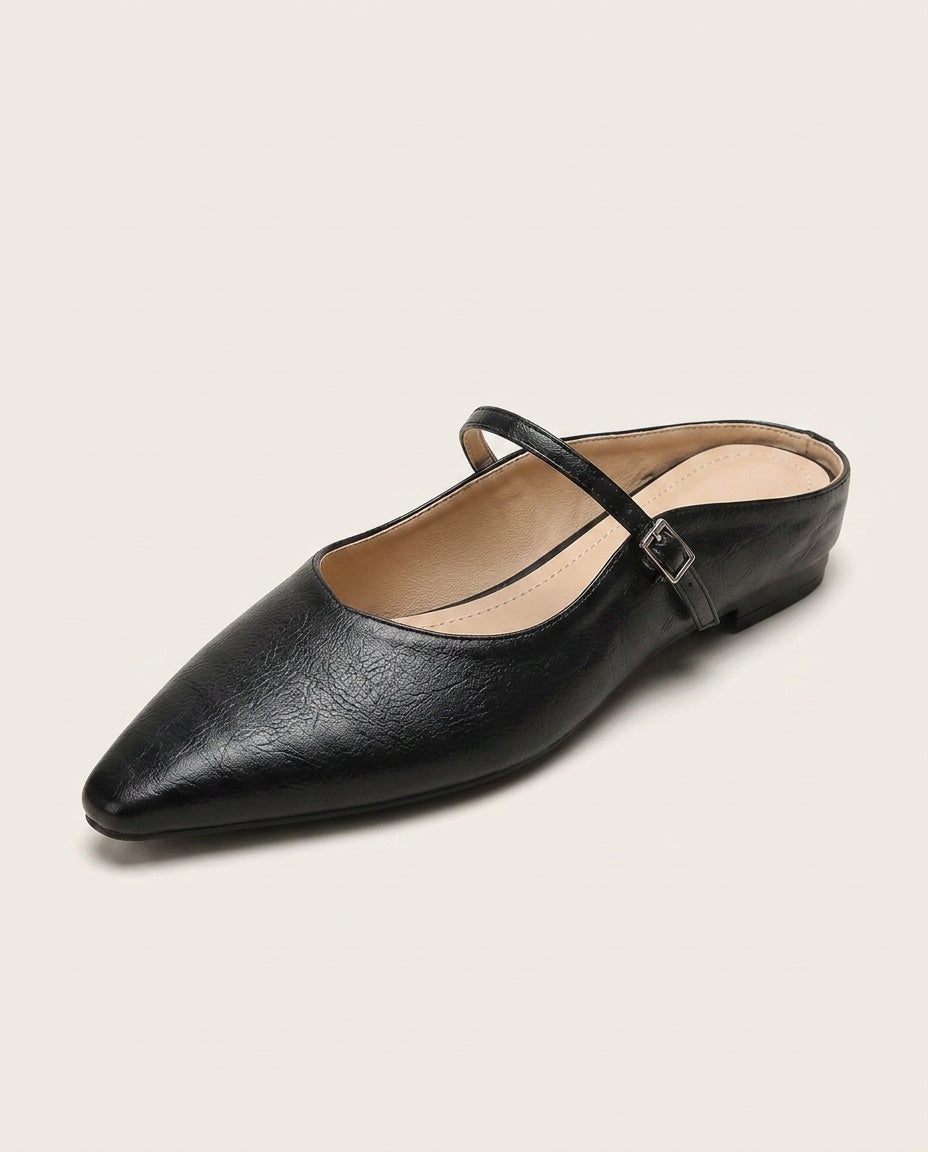 Matilda | Polished Pointed Toe Slip-On Mules