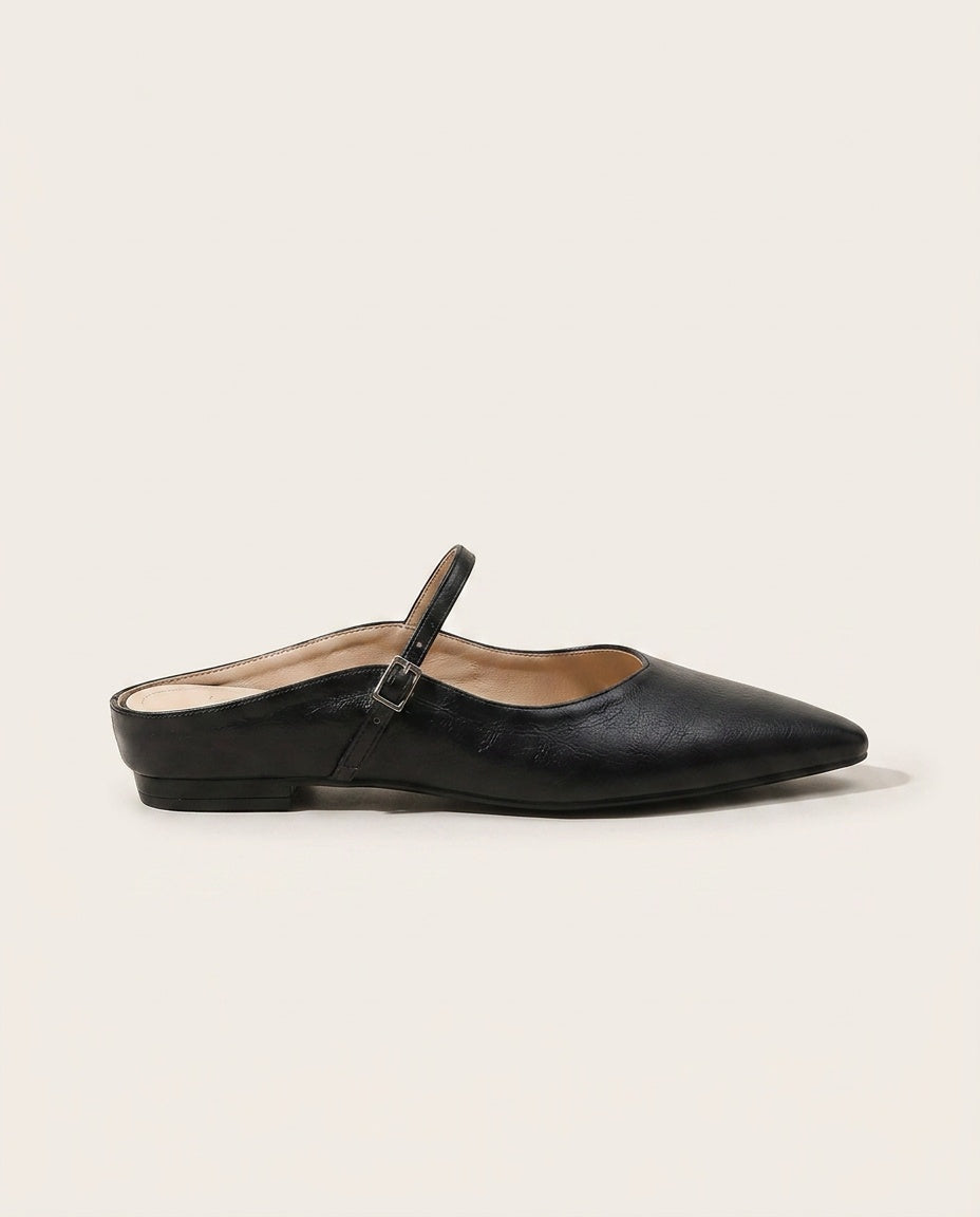 Matilda | Polished Pointed Toe Slip-On Mules