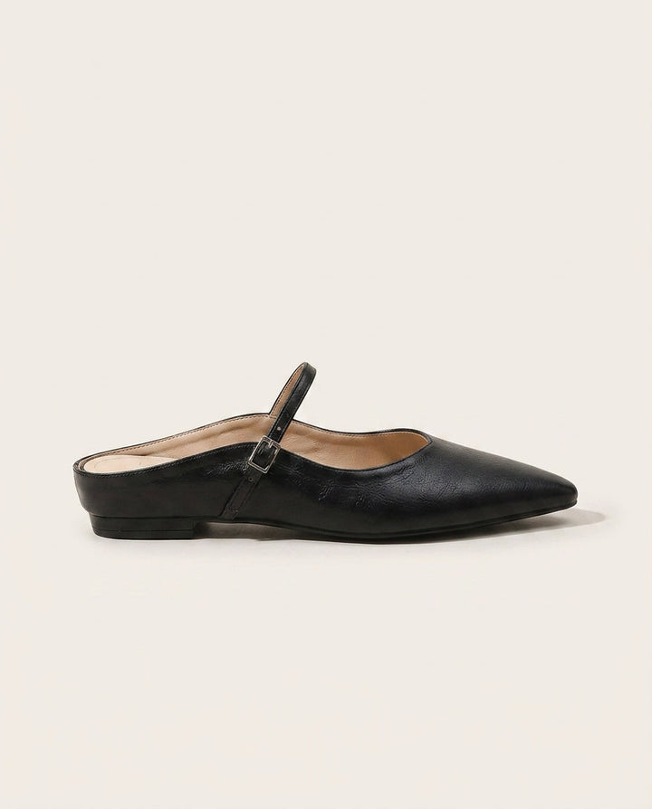 Matilda | Polished Pointed Toe Slip-On Mules