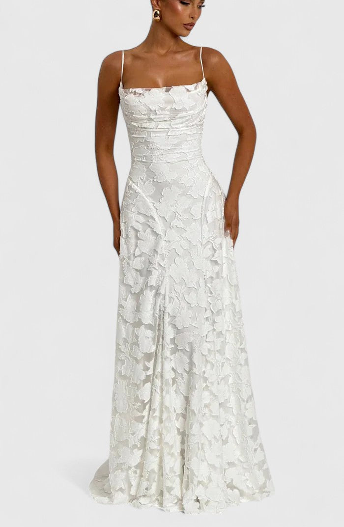 Matilda | Refined Floral Lace Maxi Dress for Races Dresses