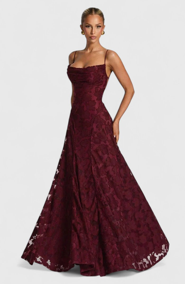 Matilda | Refined Floral Lace Maxi Dress for Races Dresses