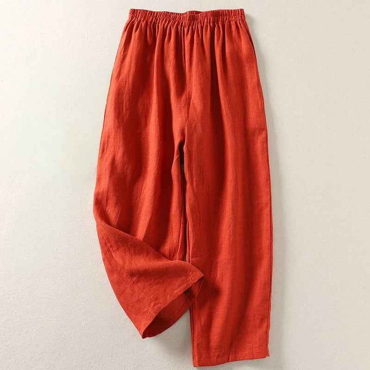 Matilda | Refined Relaxed Wide Leg Linen Pants with Elastic Waist