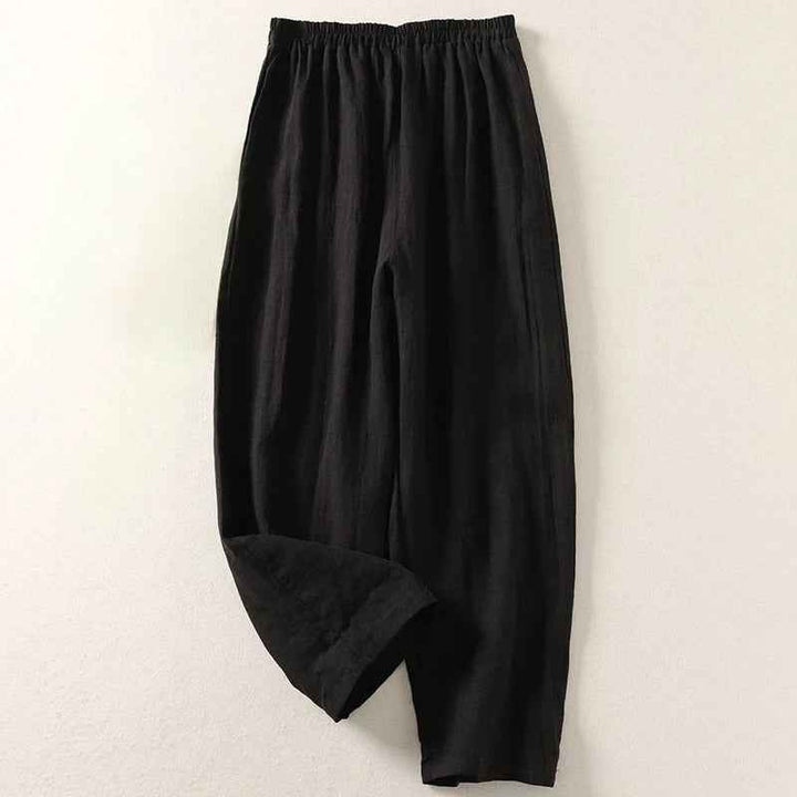 Matilda | Refined Relaxed Wide Leg Linen Pants with Elastic Waist