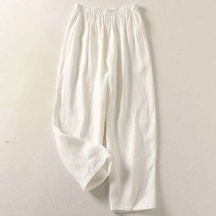 Matilda | Refined Relaxed Wide Leg Linen Pants with Elastic Waist