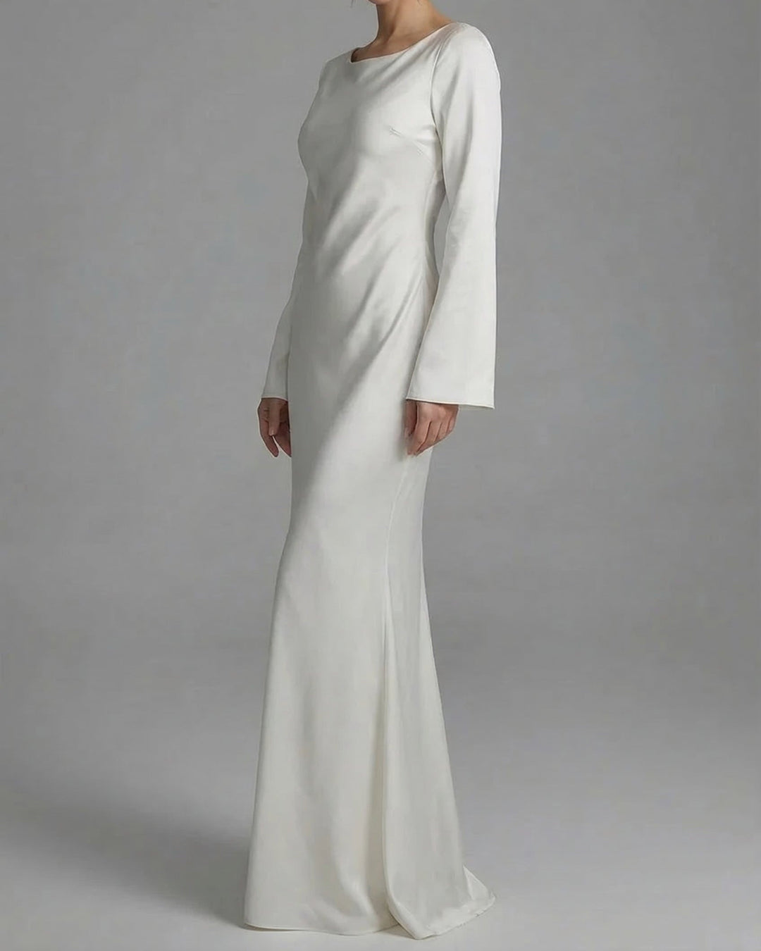 Matilda | Timeless Long Sleeve Satin Formal Dress