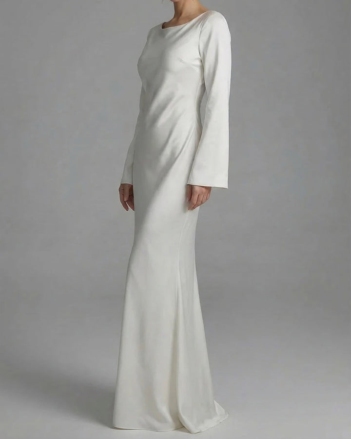 Matilda | Timeless Long Sleeve Satin Formal Dress
