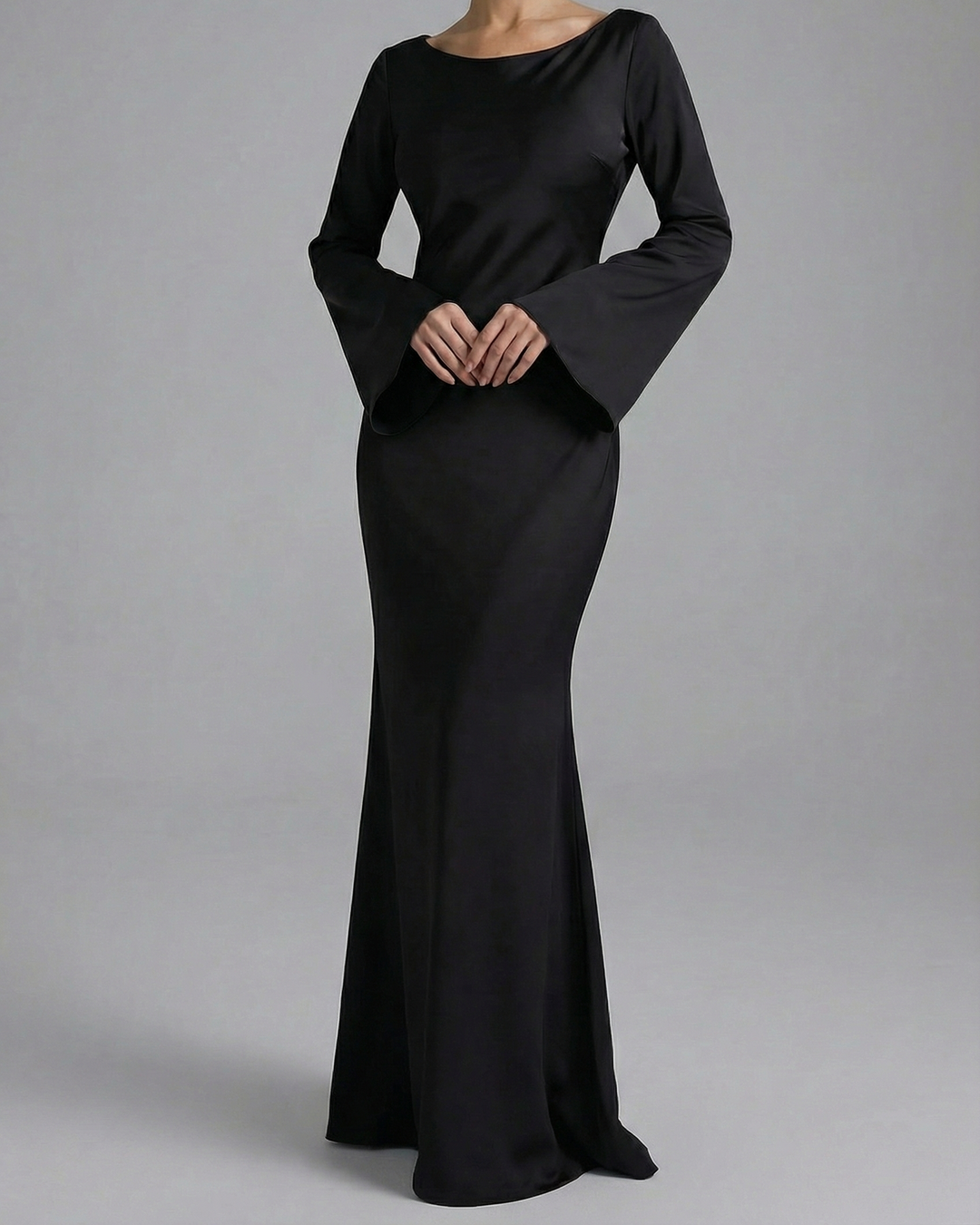 Matilda | Timeless Long Sleeve Satin Formal Dress