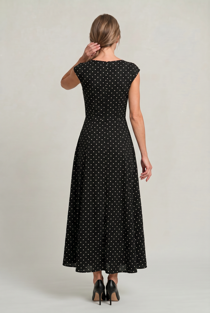 Matilda | Timeless Polka Dot Maxi Party Dress with Cap Sleeves