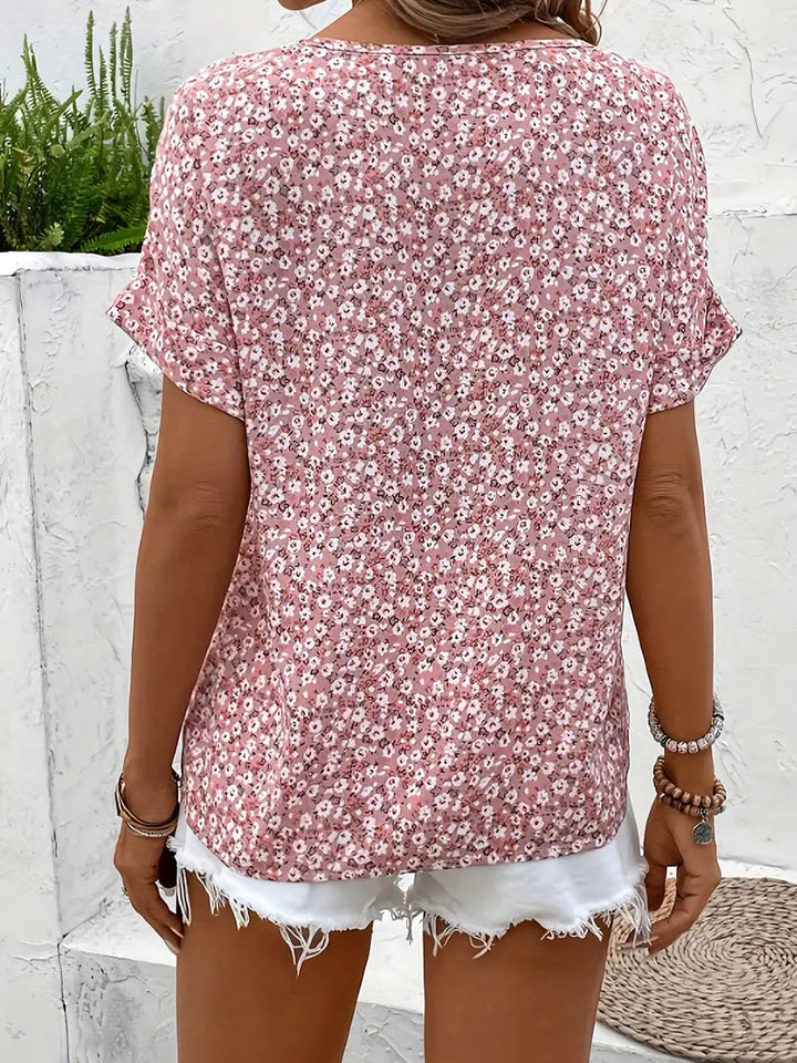 Maya | Classic Ditsy Floral Button-Up Summer Top