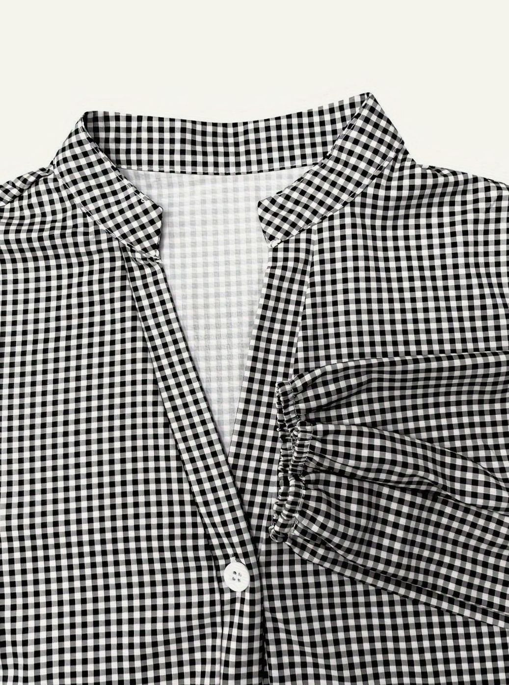 Maya | Cosy Gingham Tiered Mini Dress with Puff Sleeves