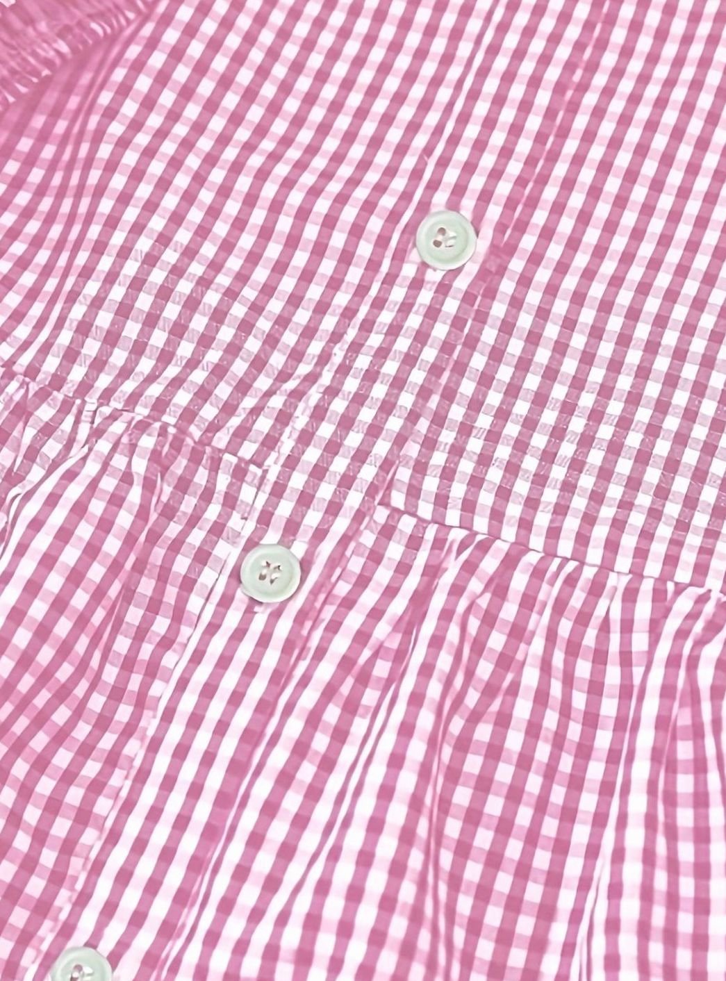 Maya | Cosy Gingham Tiered Mini Dress with Puff Sleeves