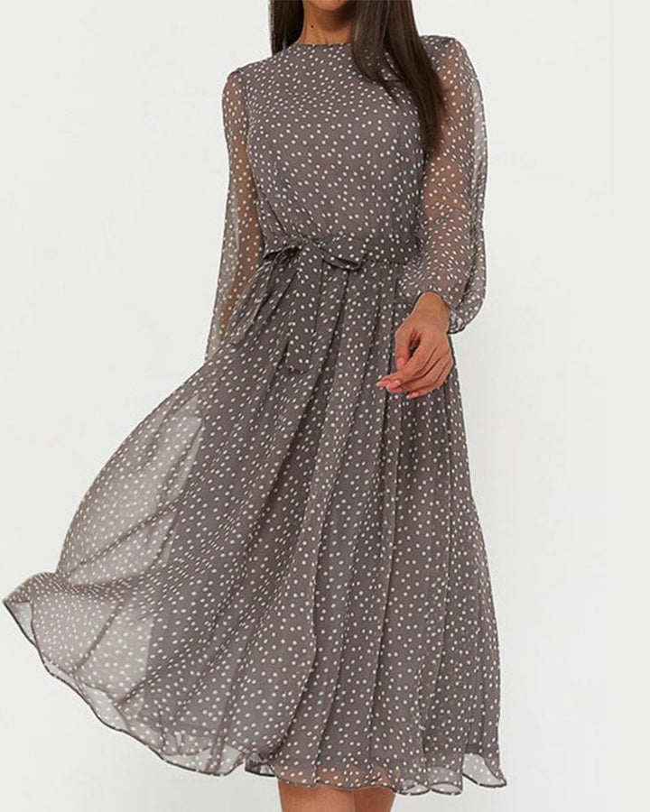 Maya | Cosy Polka Dot A Line Midi Dress