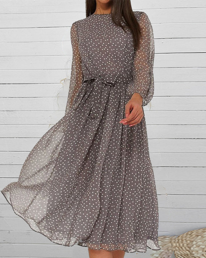 Maya | Cosy Polka Dot A Line Midi Dress