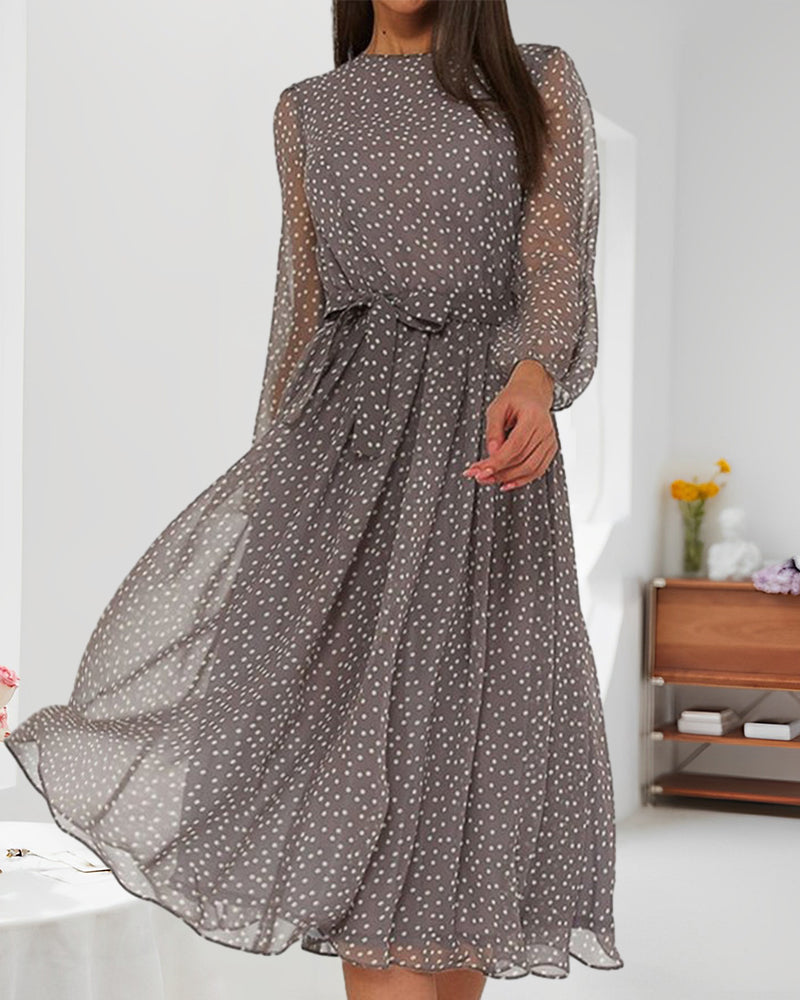 Maya | Cosy Polka Dot A Line Midi Dress