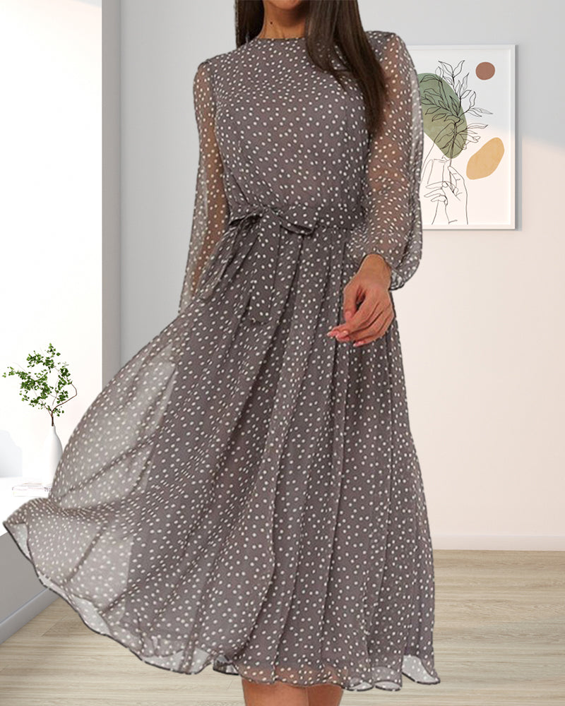 Maya | Cosy Polka Dot A Line Midi Dress