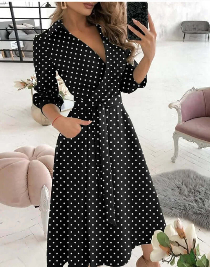 Maya | Refined Collared Wrap Cocktail Dress