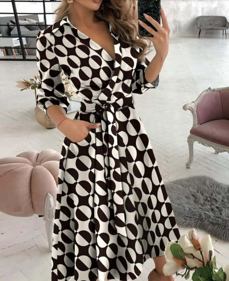 Maya | Refined Collared Wrap Cocktail Dress
