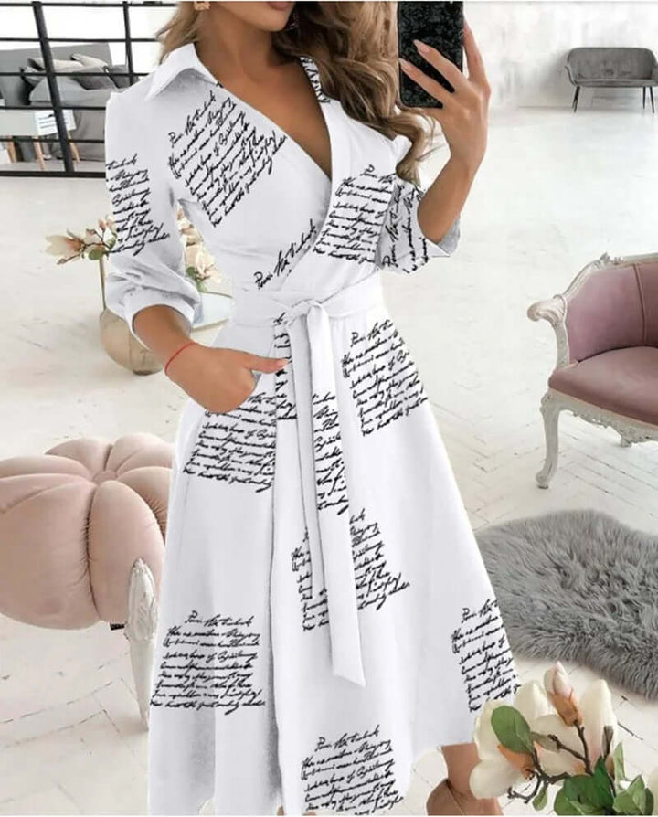 Maya | Refined Collared Wrap Cocktail Dress