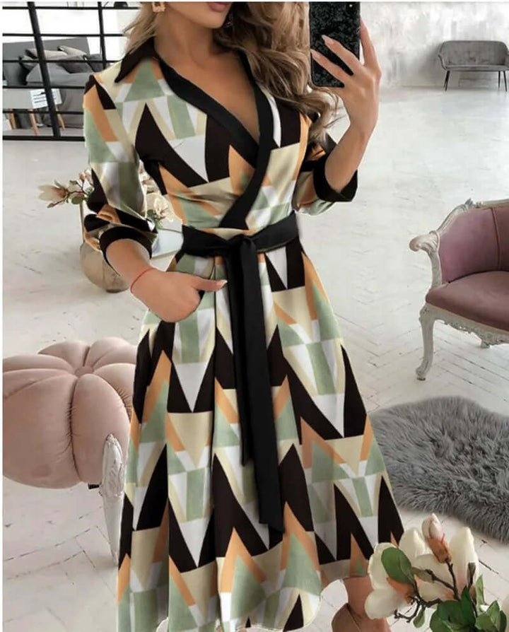Maya | Refined Collared Wrap Cocktail Dress