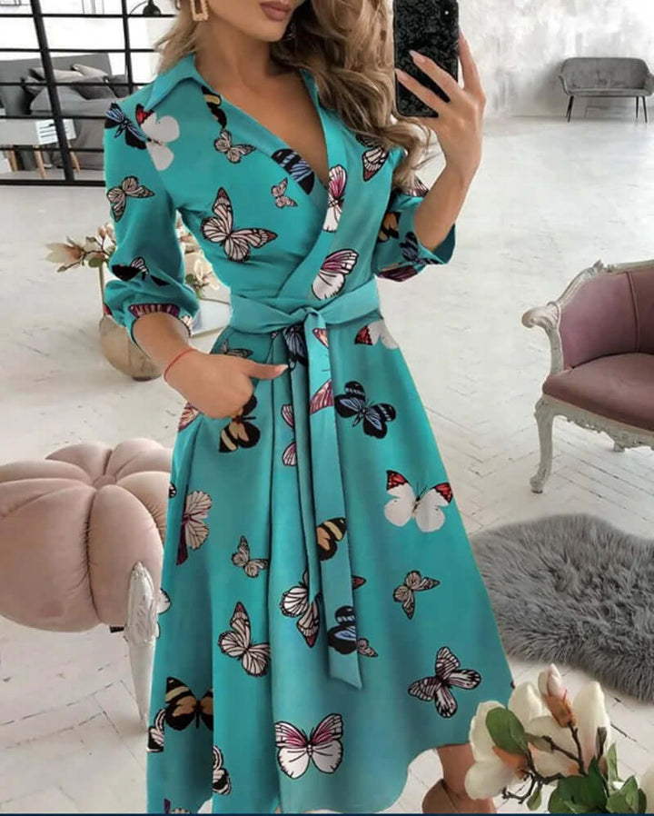 Maya | Refined Collared Wrap Cocktail Dress
