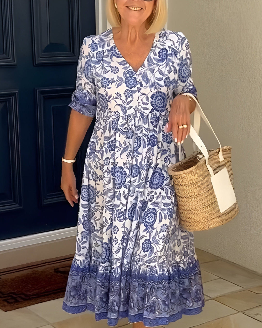 Maya | Sophisticated Floral Tiered Maxi Boho Dress