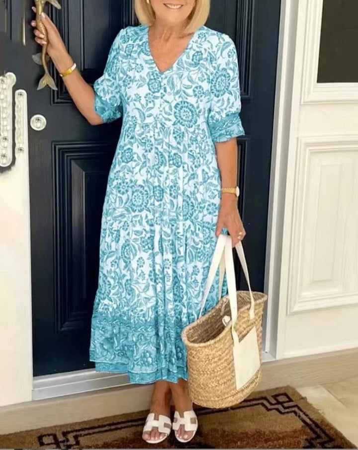 Maya | Sophisticated Floral Tiered Maxi Boho Dress
