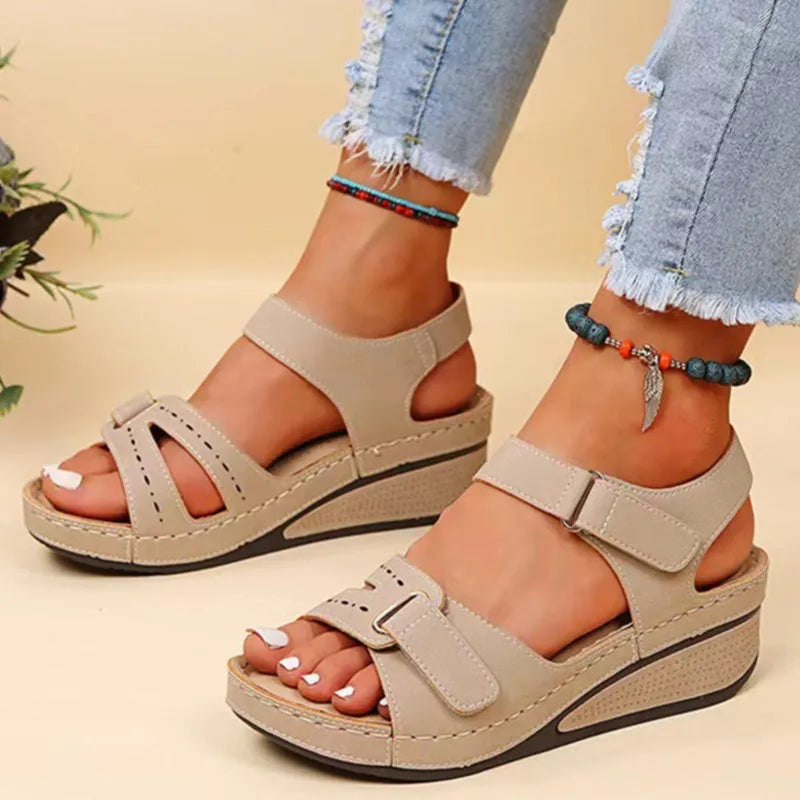 Mia | Effortless Comfort Wedge Sandals with Adjustable Straps