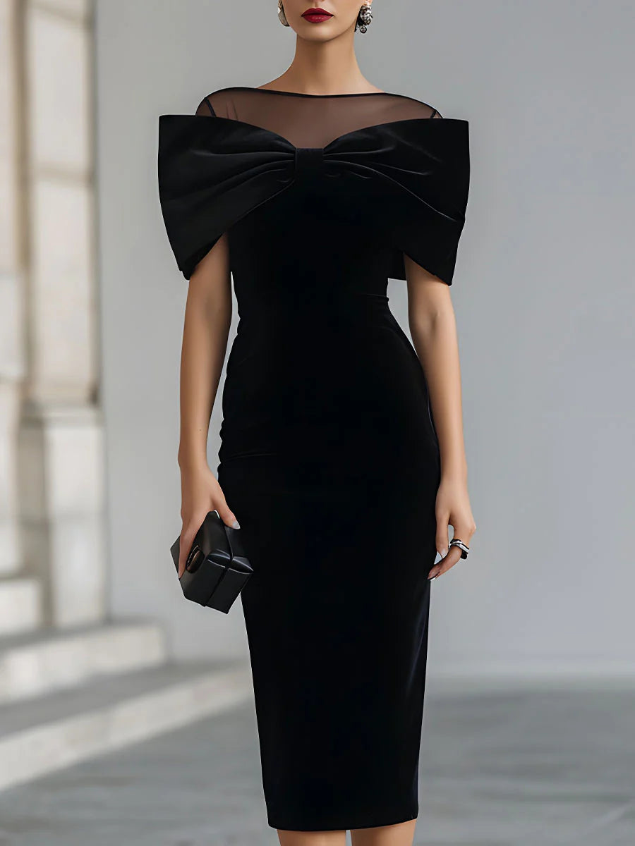 Mia | Elegant Bow Midi Party Dress
