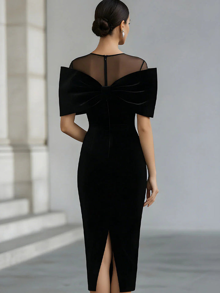 Mia | Elegant Bow Midi Party Dress