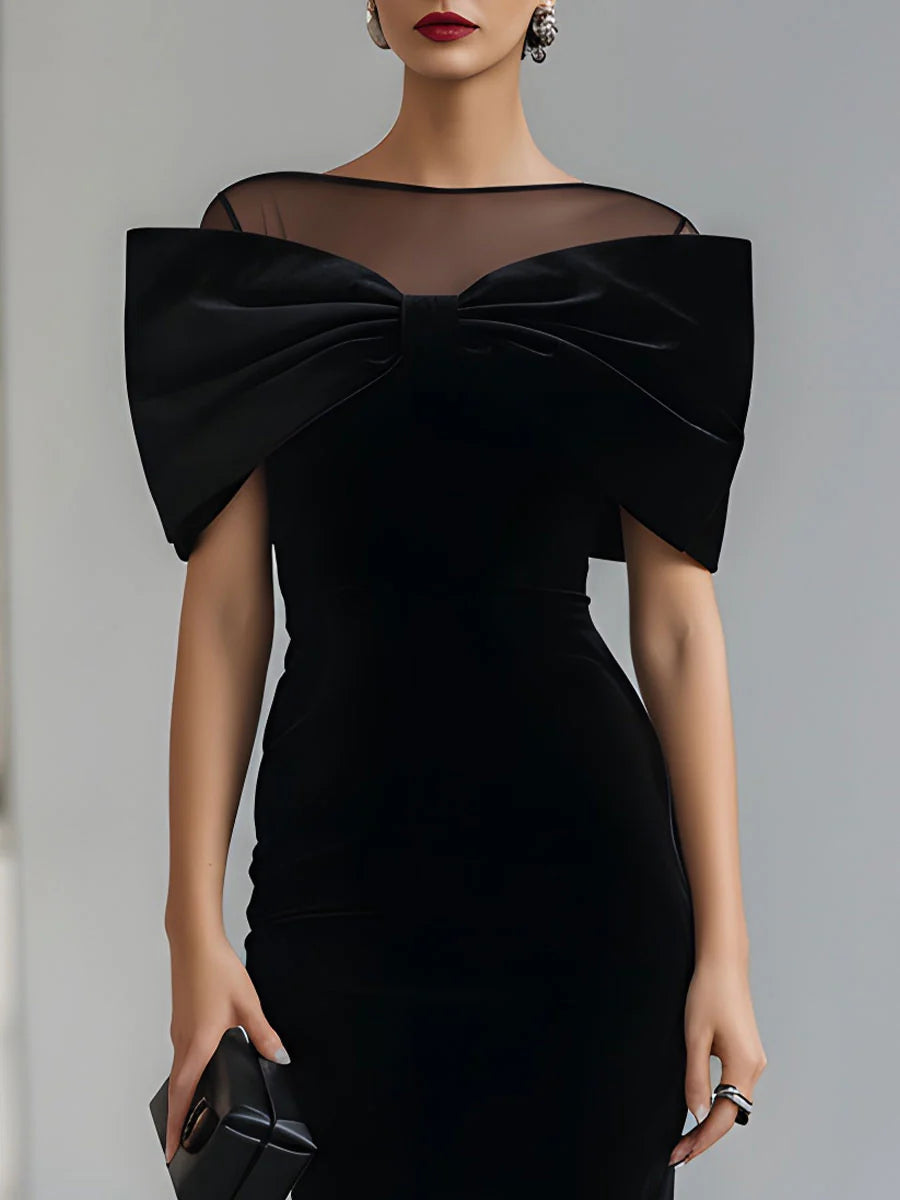 Mia | Elegant Bow Midi Party Dress