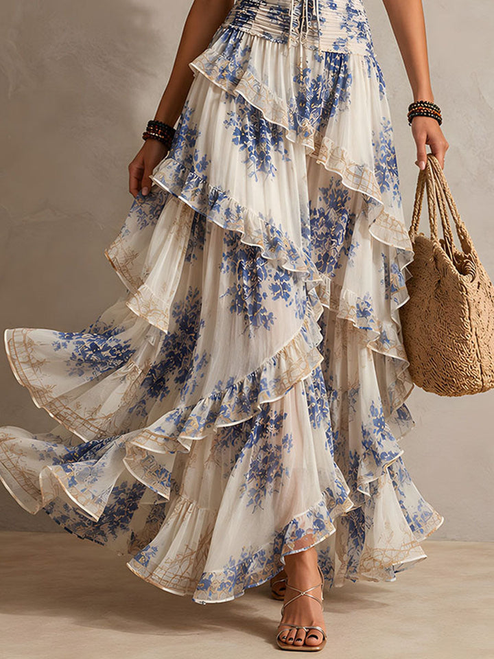 Mia | Floral Tiered Ruffle Maxi Summer Dresses