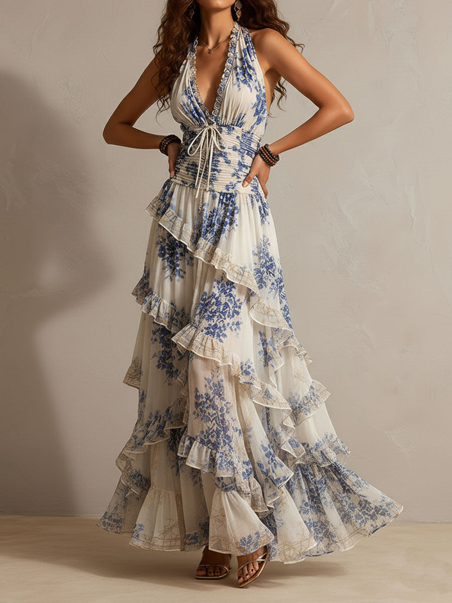 Mia | Floral Tiered Ruffle Maxi Summer Dresses