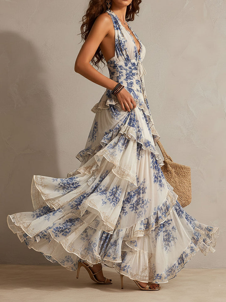 Mia | Floral Tiered Ruffle Maxi Summer Dresses