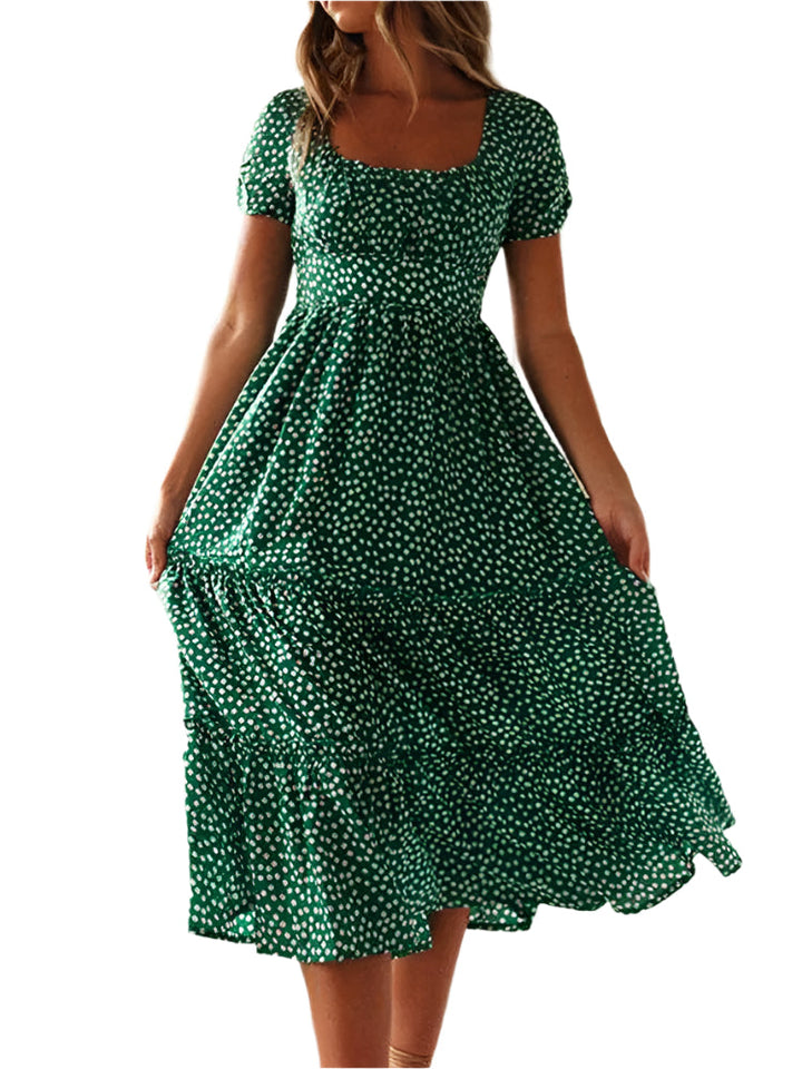 Mila | Refined Floral Tiered Midi Summer Dresses