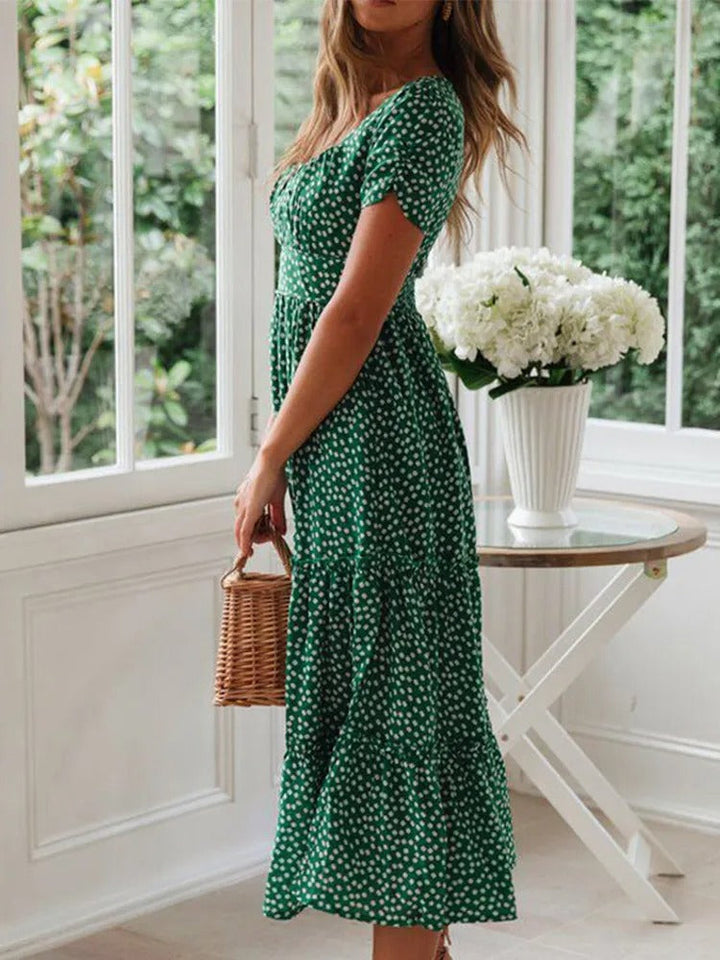 Mila | Refined Floral Tiered Midi Summer Dresses
