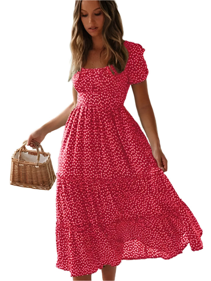 Mila | Refined Floral Tiered Midi Summer Dresses