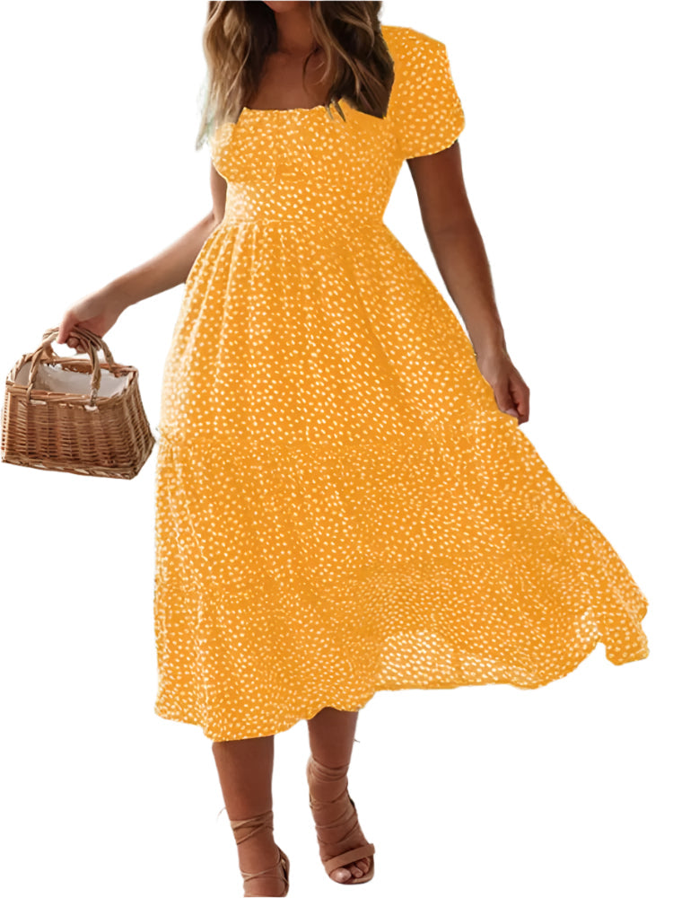 Mila | Refined Floral Tiered Midi Summer Dresses