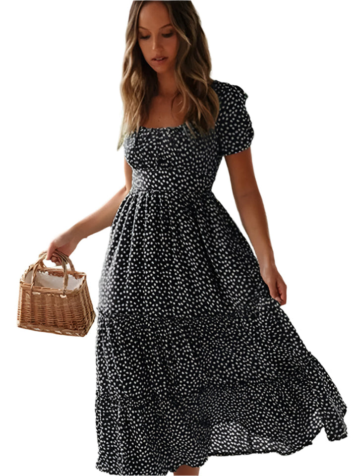 Mila | Refined Floral Tiered Midi Summer Dresses