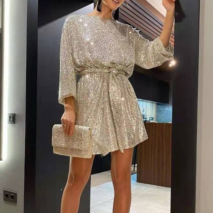 Mila | Relaxed Sequin Off-Shoulder Christmas Party Dress