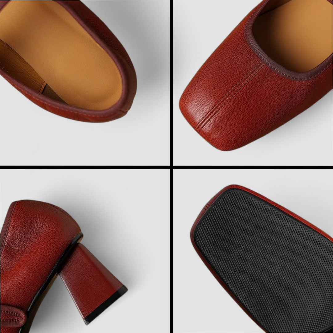 Mila | Sophisticated Square Toe Mary Jane Flats