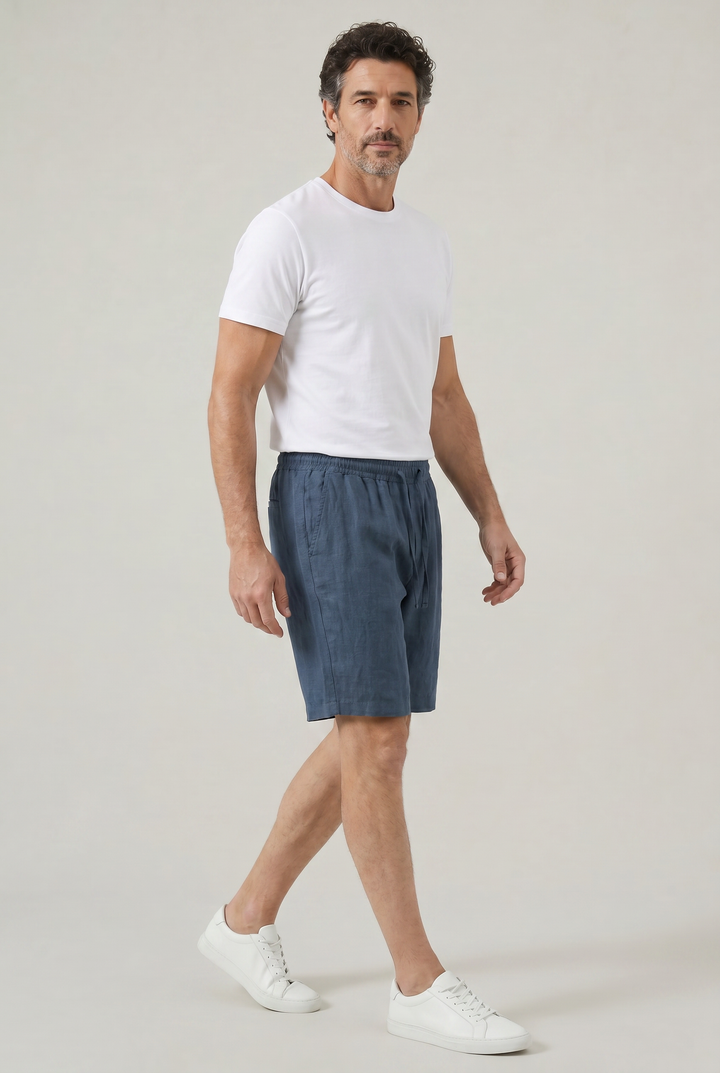 Miles | Effortless Linen Shorts with Elastic Drawstring Waist