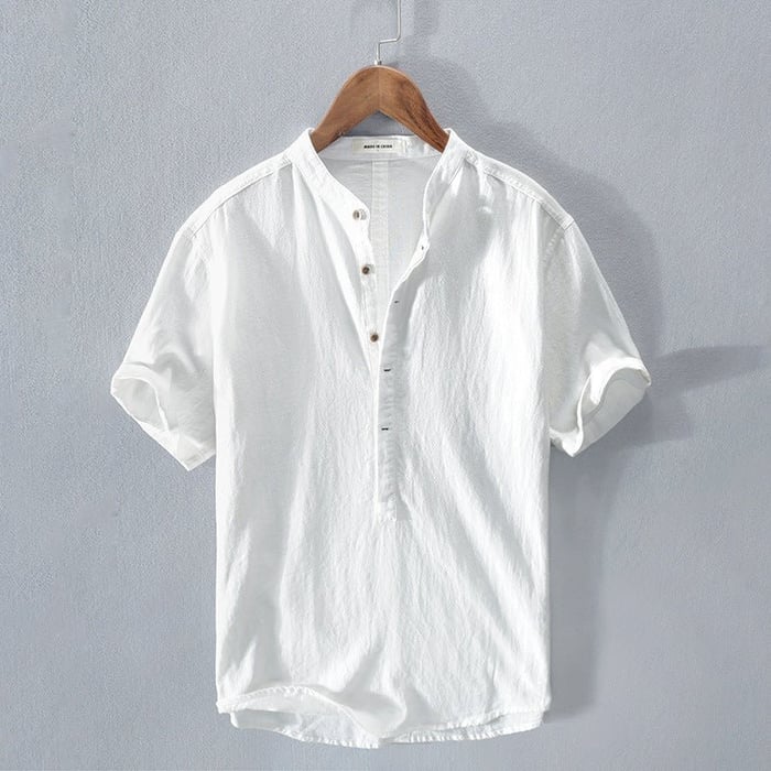 Miles | Polished Short Sleeve Linen Shirt for Men