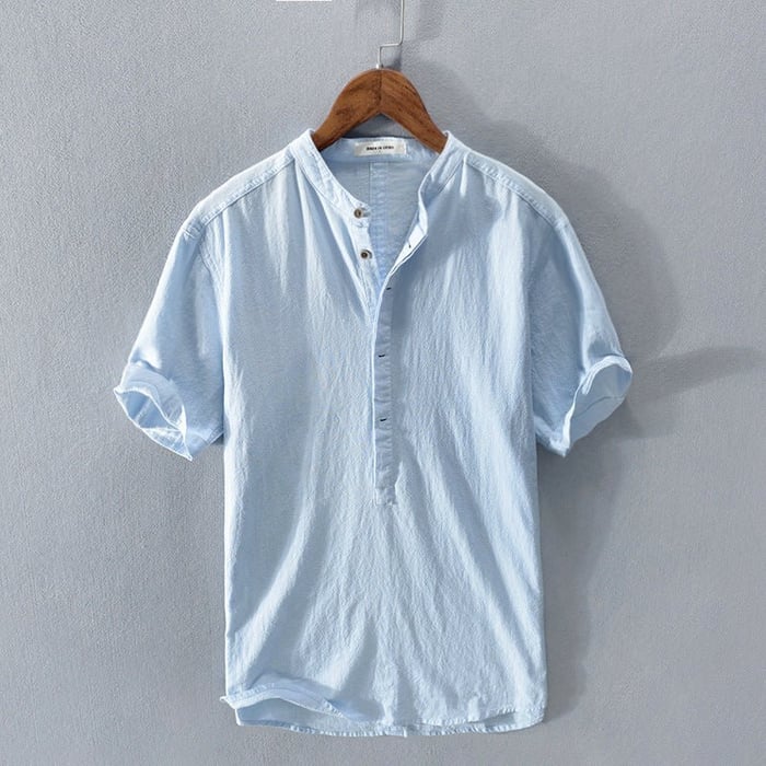 Miles | Polished Short Sleeve Linen Shirt for Men