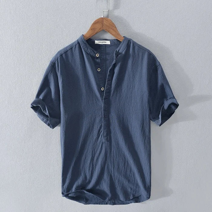 Miles | Polished Short Sleeve Linen Shirt for Men
