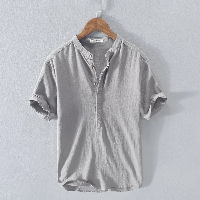 Miles | Polished Short Sleeve Linen Shirt for Men