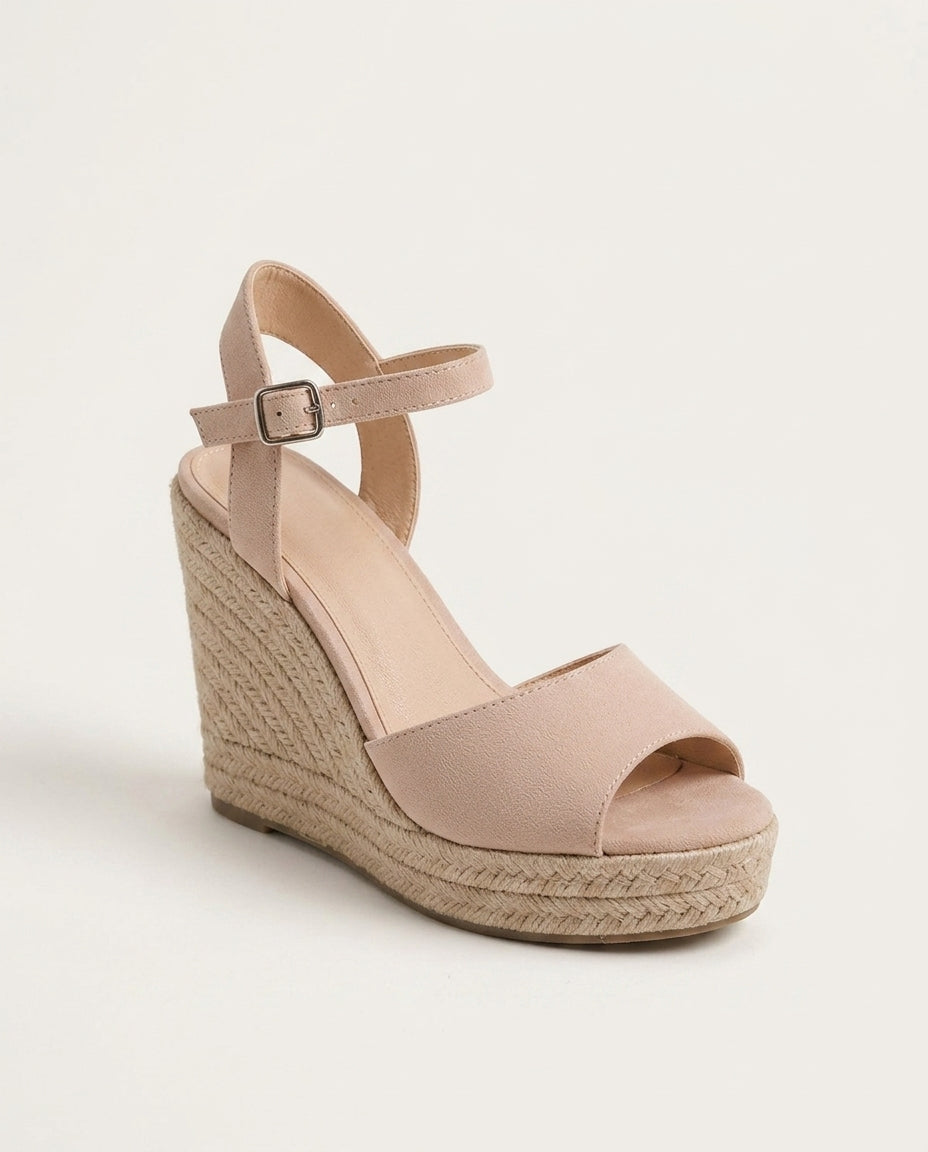 Millie | Chic Braided Ankle Strap Espadrille Wedges