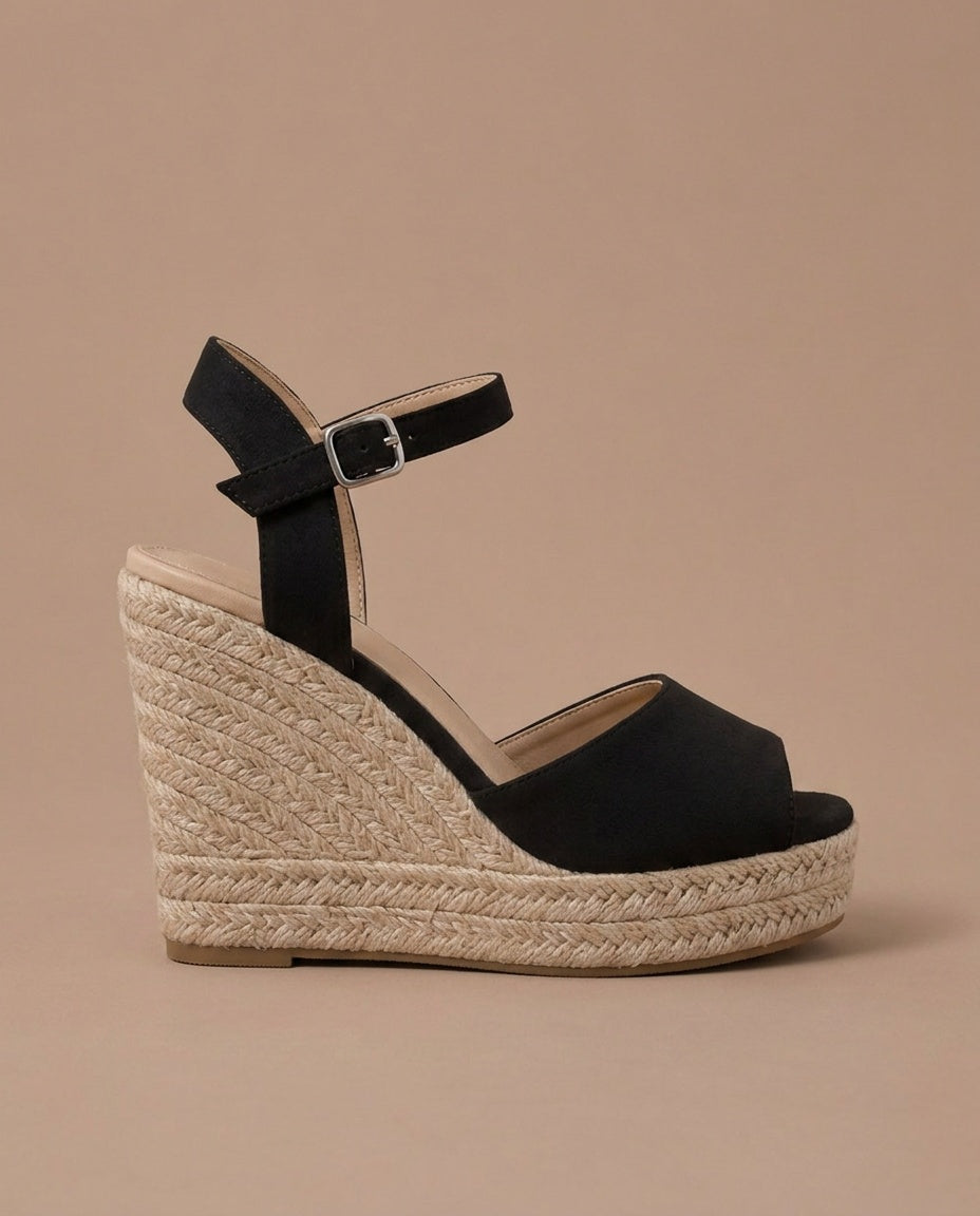 Millie | Chic Braided Ankle Strap Espadrille Wedges