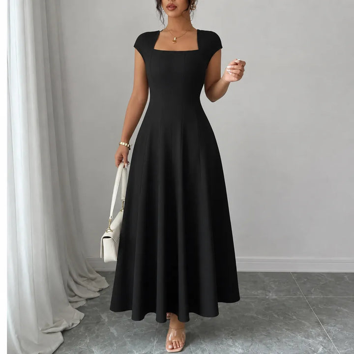 Millie | Refined Square Neck A-Line Midi Dress